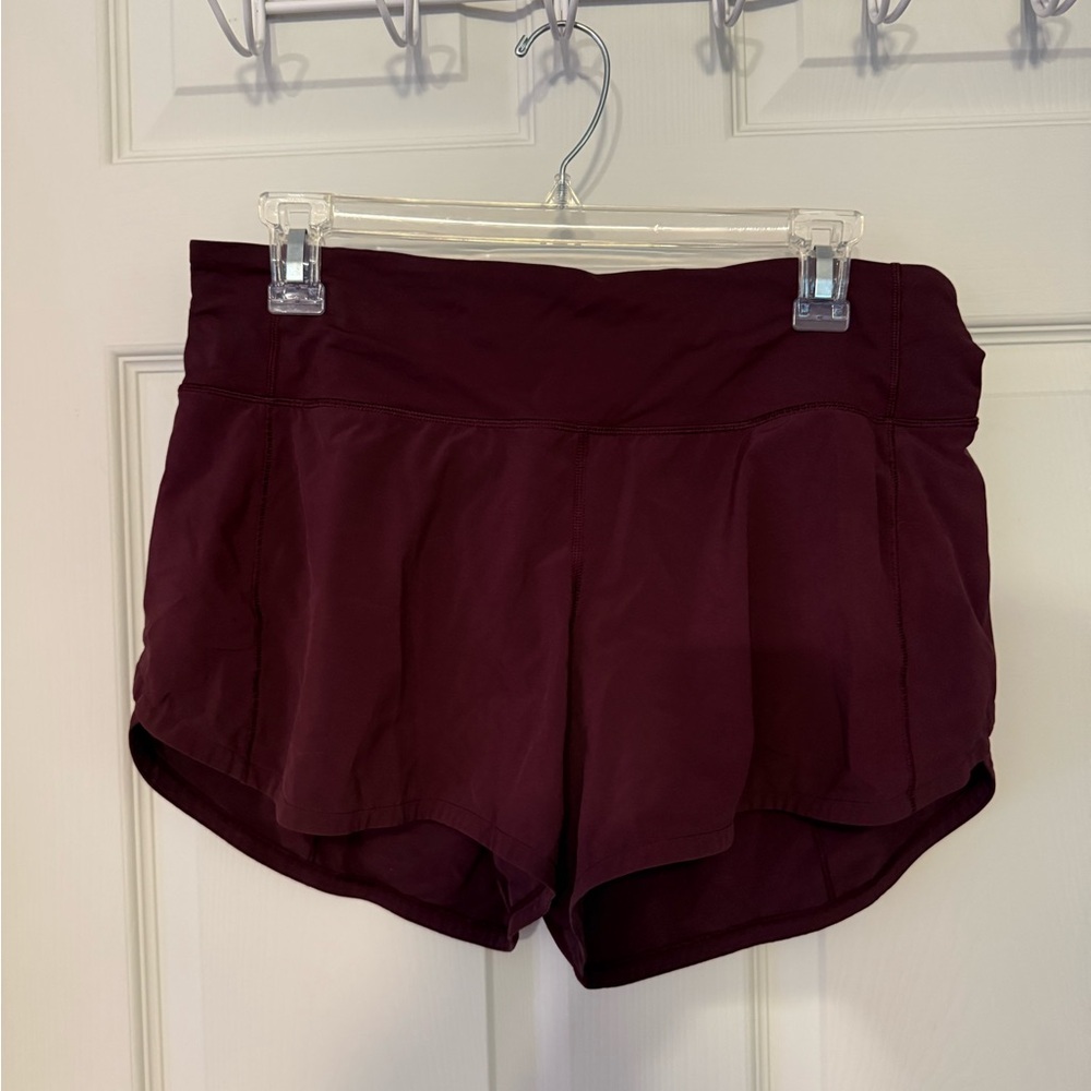 Lululemon Maroon Speed Up High Rise 2.5” Athletic Shorts size 8